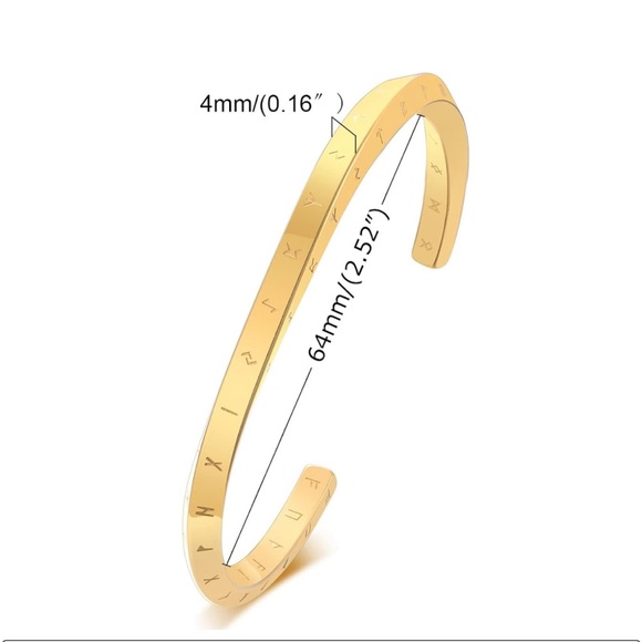 New Gold Nordic Viking Cuff Twist Bracelet - Picture 3 of 10